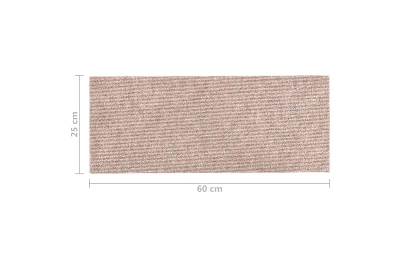 selvklæbende trappemåtter 15 stk. 60x25 cm lysebrun - Brun - Tekstiler - Tæpper - Specialmåtte - Trappetrins tæpper