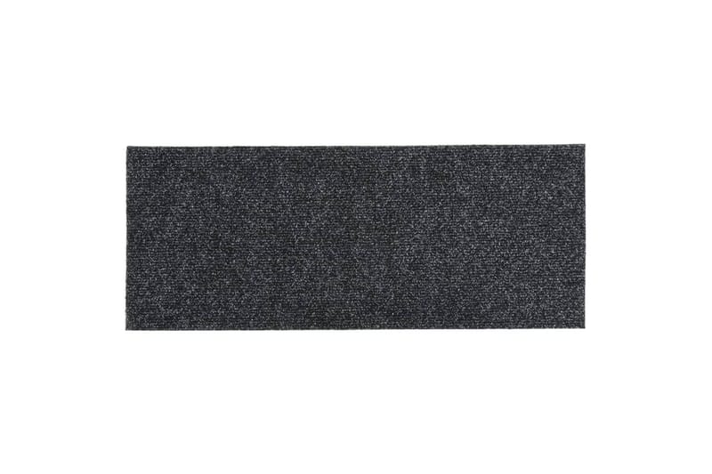 selvklæbende trappemåtter 15 stk. 60x25 cm rektangulær grå - Grå - Tekstiler - Tæpper - Specialmåtte - Trappetrins tæpper
