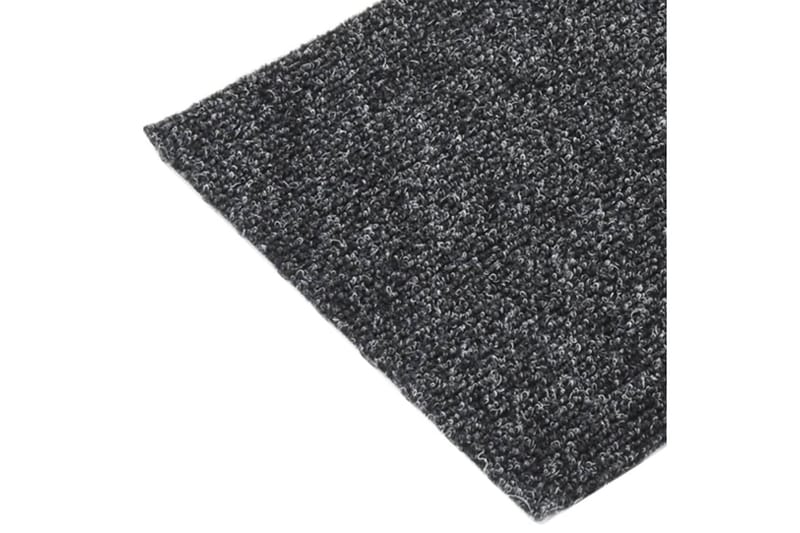 selvklæbende trappemåtter 15 stk. 60x25 cm rektangulær grå - Grå - Trappetrins tæpper