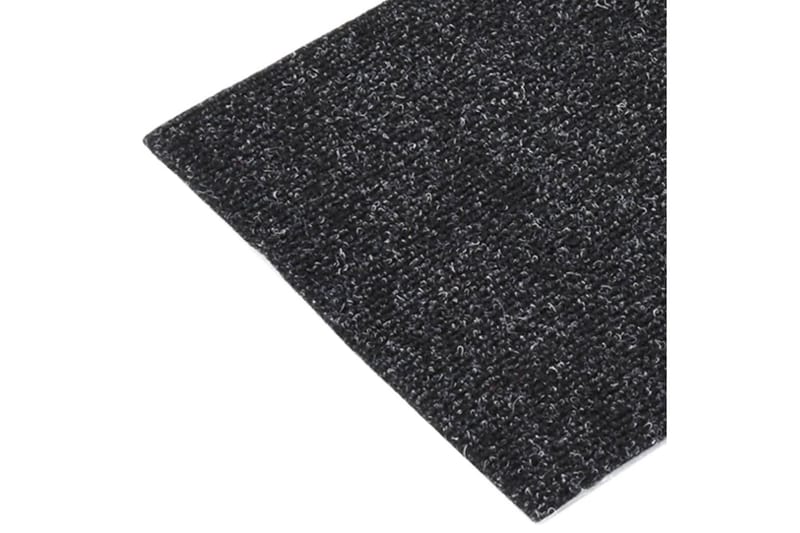selvklæbende trappemåtter 15 stk. 60x25 cm rektangulær sort - Sort - Trappetrins tæpper