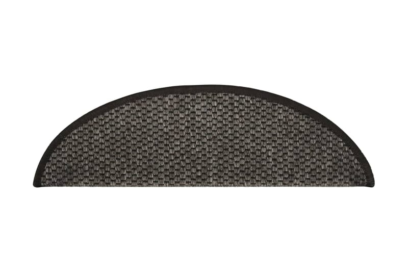 selvklæbende trappemåtter 15 stk. 65x21x4 cm sisal-look grå - Antracit - Tekstiler - Tæpper - Specialmåtte - Trappetrins tæpper