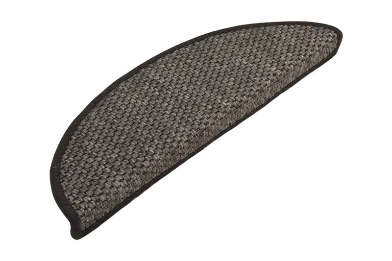 selvklæbende trappemåtter 15 stk. 65x21x4 cm sisal-look grå - Antracit - Tekstiler - Tæpper - Specialmåtte - Trappetrins tæpper