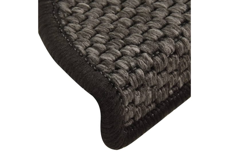 selvklæbende trappemåtter 15 stk. 65x21x4 cm sisal-look grå - Antracit - Tekstiler - Tæpper - Specialmåtte - Trappetrins tæpper