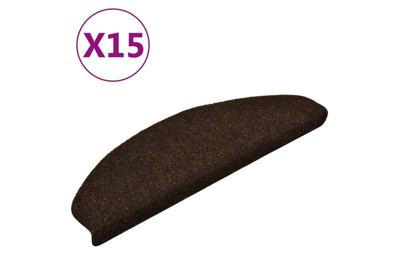 Selvklæbende Trappemåtter 15 Stk. 65X21X4 cm Tuftet Brun - Brun - Tekstiler - Tæpper - Specialmåtte - Trappetrins tæpper