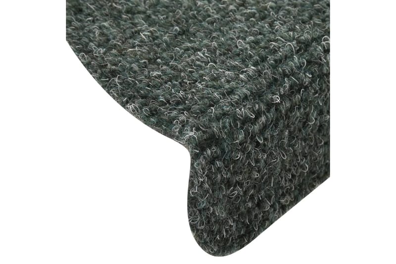 Selvklæbende Trappemåtter 15 Stk. 65X21X4 cm Tuftet Grøn - Grøn - Tekstiler - Tæpper - Specialmåtte - Trappetrins tæpper