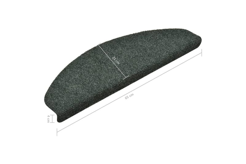Selvklæbende Trappemåtter 15 Stk. 65X21X4 cm Tuftet Grøn - Grøn - Tekstiler - Tæpper - Specialmåtte - Trappetrins tæpper