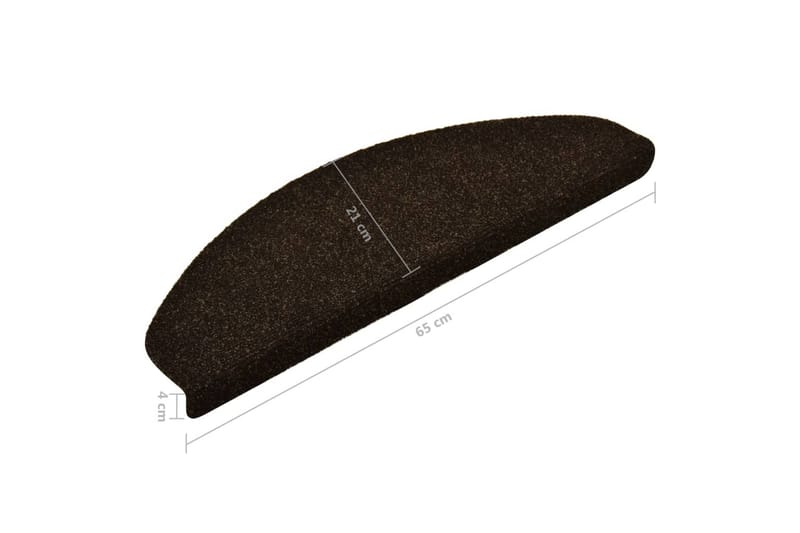 Selvklæbende Trappemåtter 15 Stk. 65X21X4cm Tuftet Mørkebrun - Brun - Tekstiler - Tæpper - Specialmåtte - Trappetrins tæpper