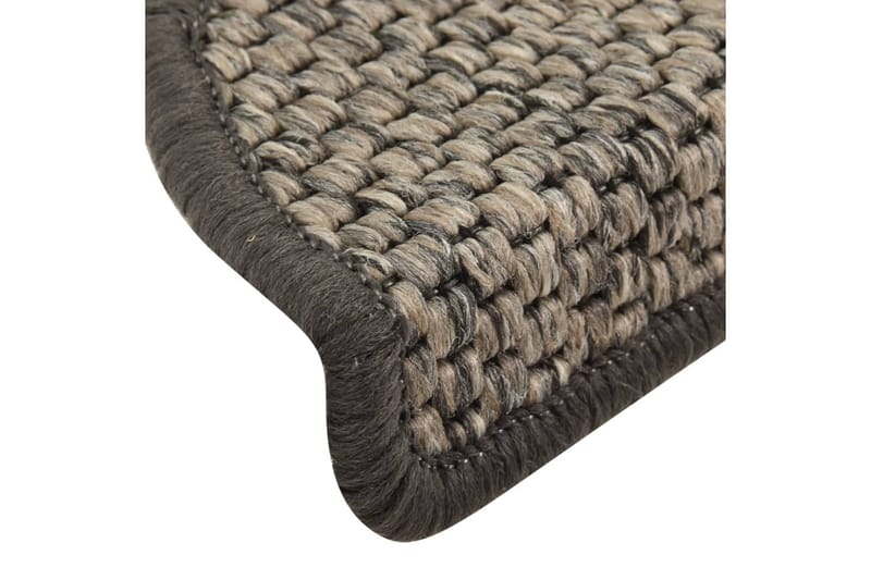 selvklæbende trappemåtter 15 stk. 65x25 cm sisal-look - Antracit - Tekstiler - Tæpper - Specialmåtte - Trappetrins tæpper