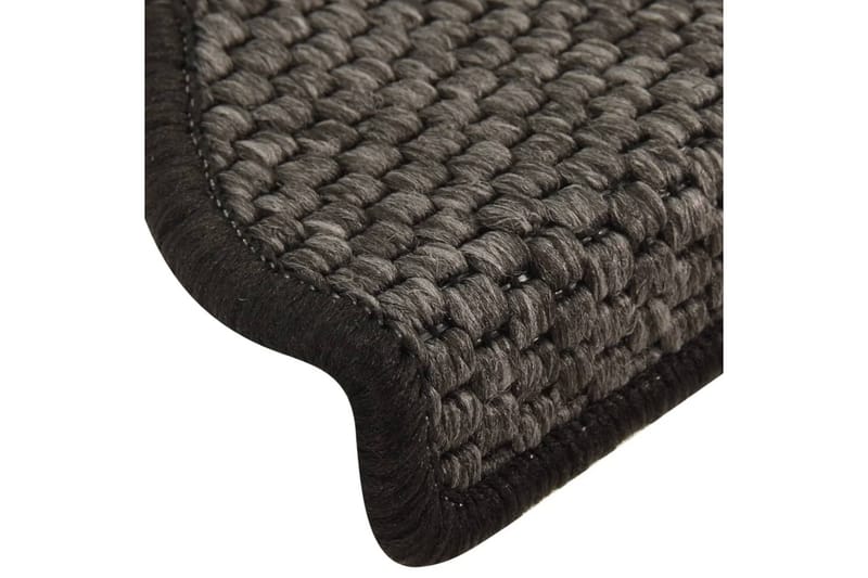 selvklæbende trappemåtter 15 stk. 65x25 cm sisal-look - Antracit - Tekstiler - Tæpper - Specialmåtte - Trappetrins tæpper