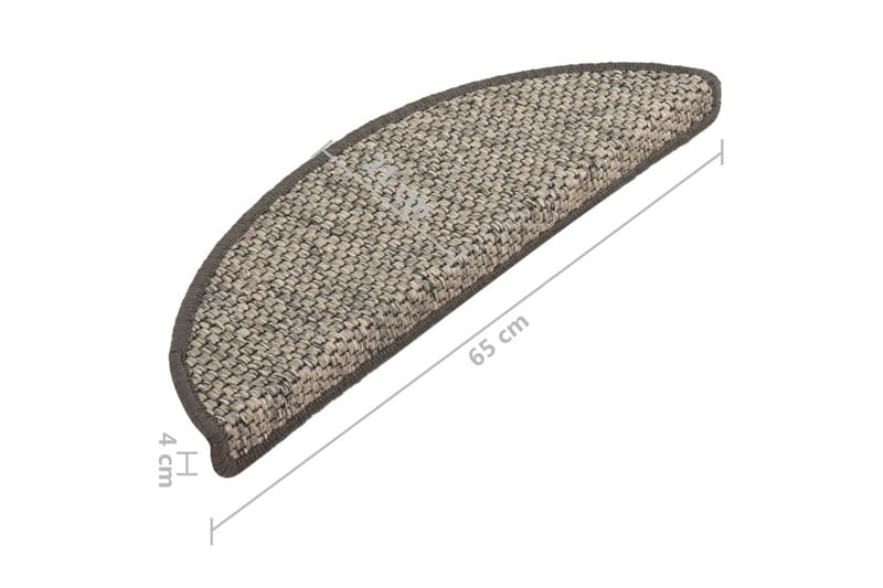 selvklæbende trappemåtter 15 stk. 65x25 cm sisal-look - Antracit - Tekstiler - Tæpper - Specialmåtte - Trappetrins tæpper