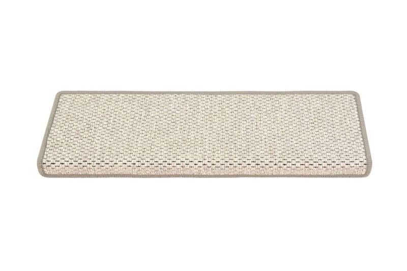 selvklæbende trappemåtter 15 stk. 65x25 cm sisal-look beige - Beige - Trappetrins tæpper