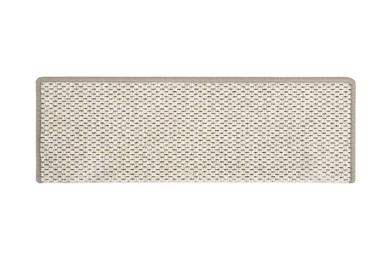 selvklæbende trappemåtter 15 stk. 65x25 cm sisal-look beige - Beige - Tekstiler - Tæpper - Specialmåtte - Trappetrins tæpper