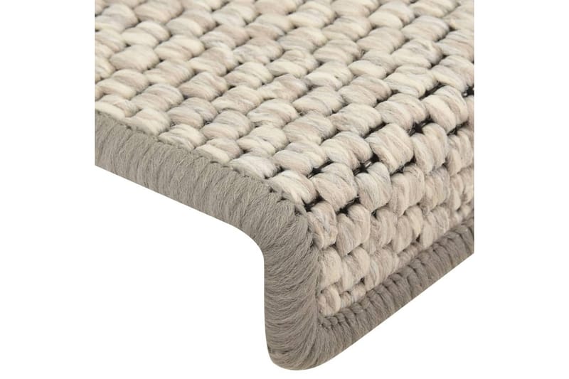 selvklæbende trappemåtter 15 stk. 65x25 cm sisal-look beige - Beige - Trappetrins tæpper