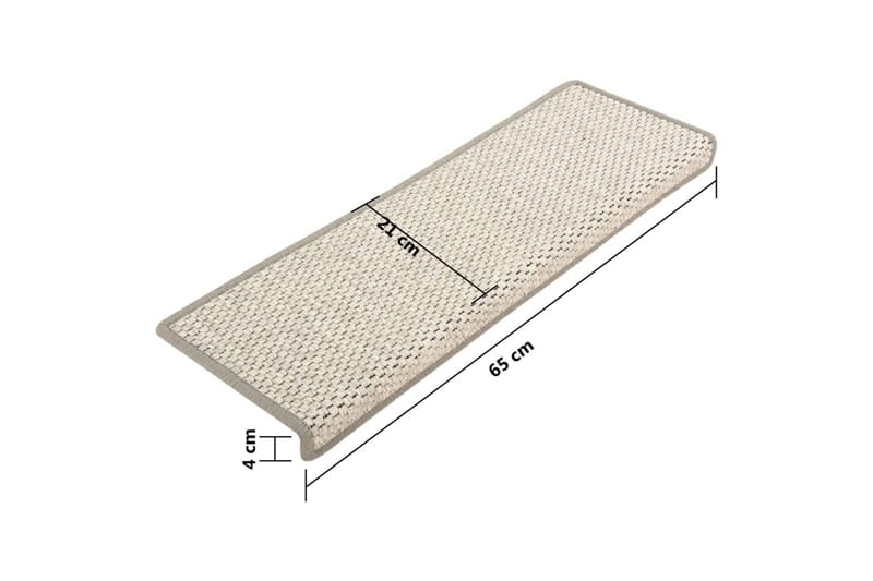 selvklæbende trappemåtter 15 stk. 65x25 cm sisal-look beige - Beige - Tekstiler - Tæpper - Specialmåtte - Trappetrins tæpper