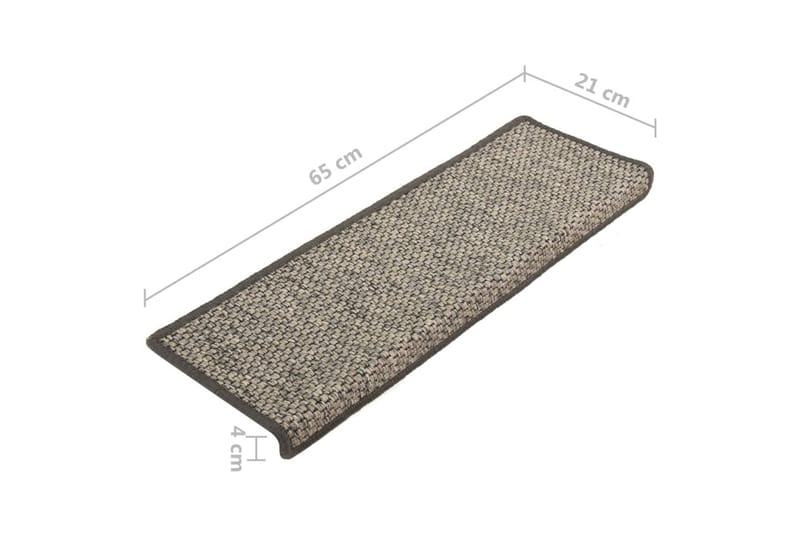 selvklæbende trappemåtter 15 stk. 65x25 cm sisal-look - Beige - Tekstiler - Tæpper - Specialmåtte - Trappetrins tæpper