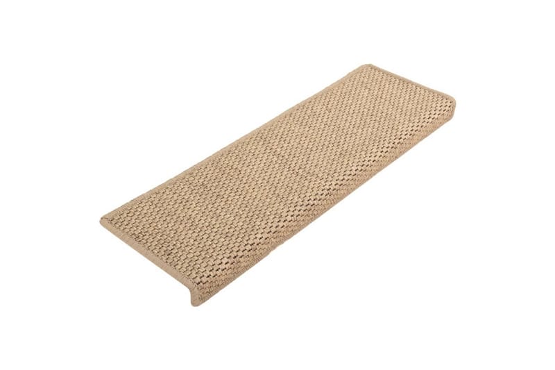 selvklæbende trappemåtter 15 stk. 65x25 cm sisal-look - Brun - Tekstiler - Tæpper - Specialmåtte - Trappetrins tæpper
