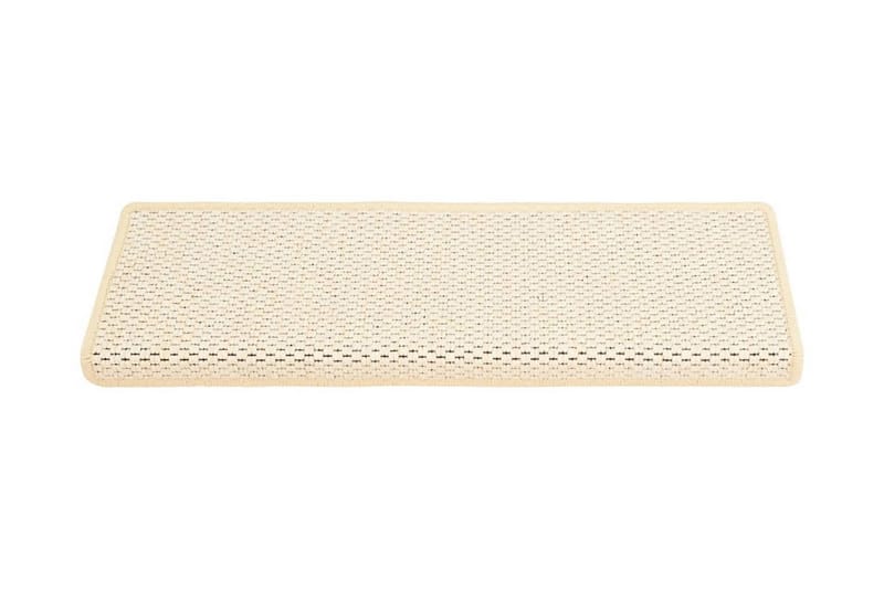 selvklæbende trappemåtter 15 stk. 65x25 cm sisal-look - Creme - Trappetrins tæpper