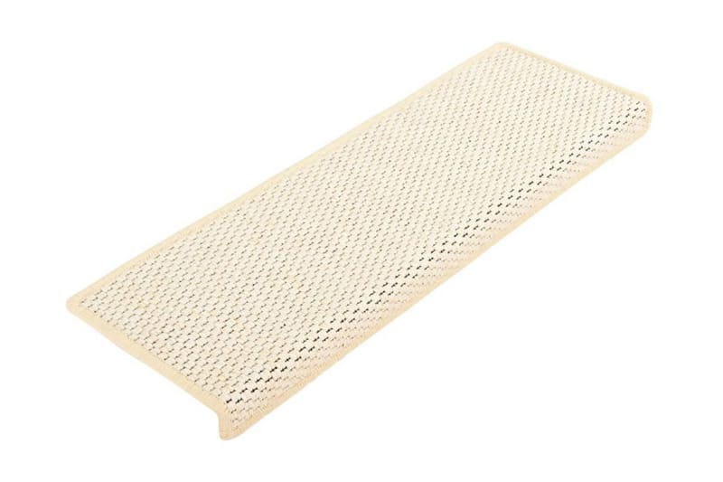 selvklæbende trappemåtter 15 stk. 65x25 cm sisal-look - Creme - Trappetrins tæpper