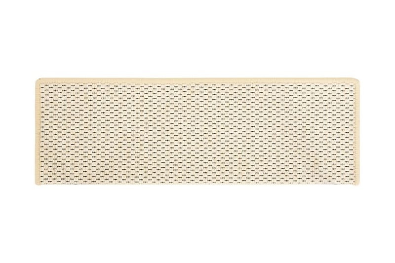 selvklæbende trappemåtter 15 stk. 65x25 cm sisal-look - Creme - Trappetrins tæpper