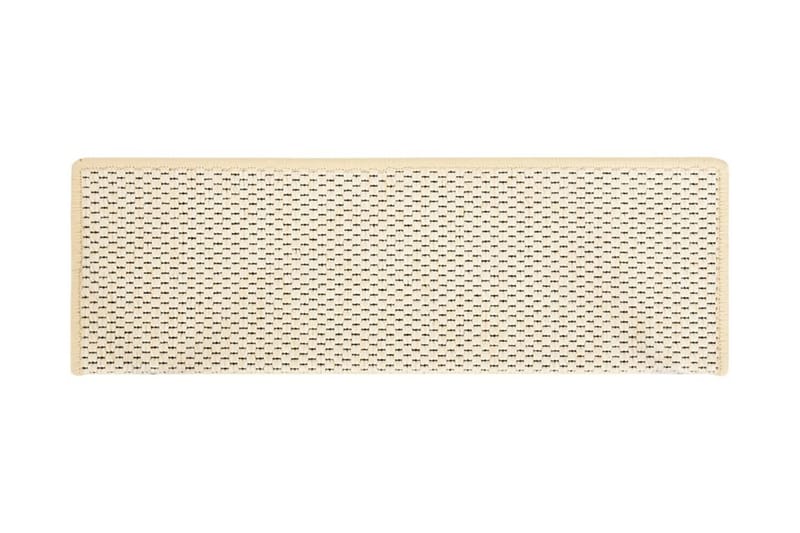 selvklæbende trappemåtter 15 stk. 65x25 cm sisal-look - Creme - Tekstiler - Tæpper - Specialmåtte - Trappetrins tæpper