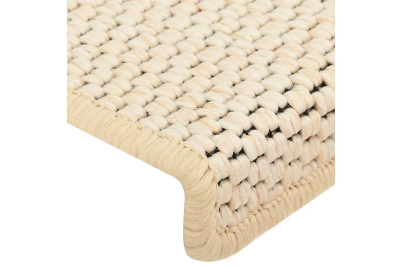 selvklæbende trappemåtter 15 stk. 65x25 cm sisal-look - Creme - Trappetrins tæpper