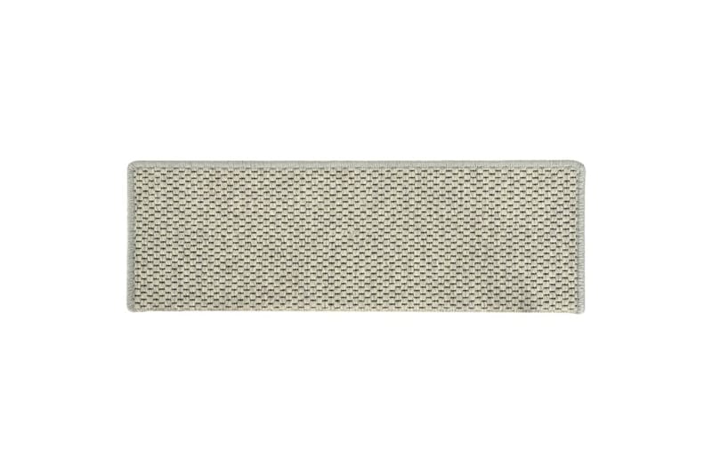 selvklæbende trappemåtter 15 stk. 65x25 cm sisal-look grå - Grå - Tekstiler - Tæpper - Specialmåtte - Trappetrins tæpper