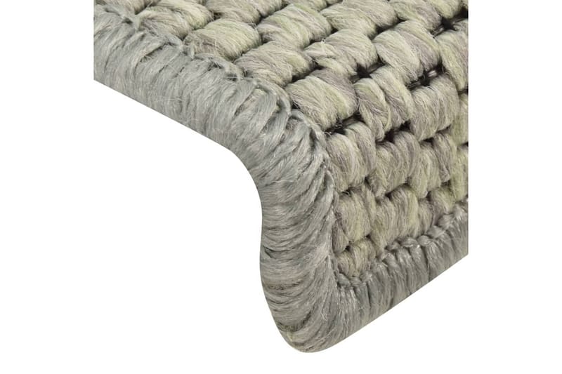selvklæbende trappemåtter 15 stk. 65x25 cm sisal-look grå - Grå - Tekstiler - Tæpper - Specialmåtte - Trappetrins tæpper