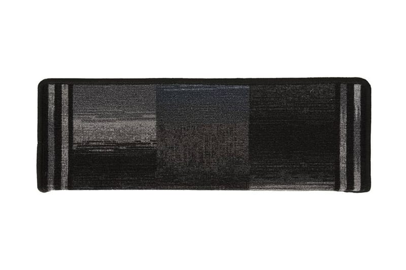 selvklæbende trappemåtter 15 stk. 65x25 cm sort og grå - Trappetrins tæpper