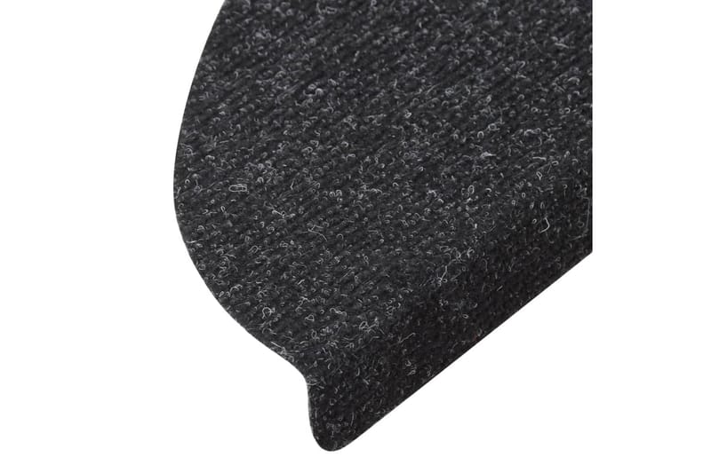 selvklæbende trappemåtter 15 stk. 65x26 cm antracitgrå - Antracit - Trappetrins tæpper