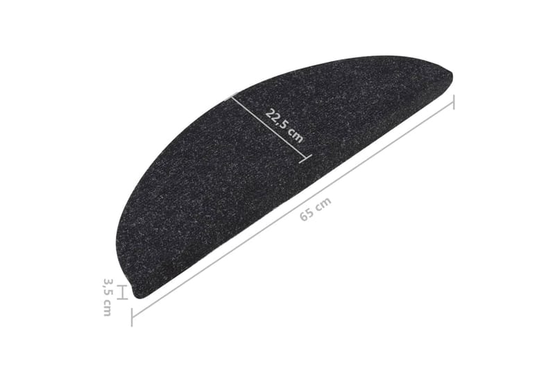 selvklæbende trappemåtter 15 stk. 65x26 cm antracitgrå - Antracit - Tekstiler - Tæpper - Specialmåtte - Trappetrins tæpper