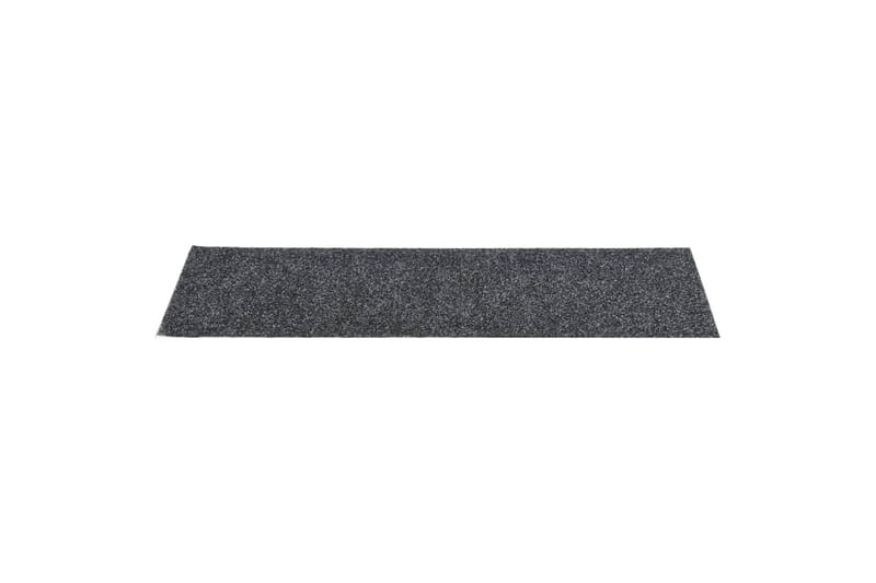 selvklæbende trappemåtter 15 stk. 76x20 cm rektangulær grå - Grå - Tekstiler - Tæpper - Specialmåtte - Trappetrins tæpper