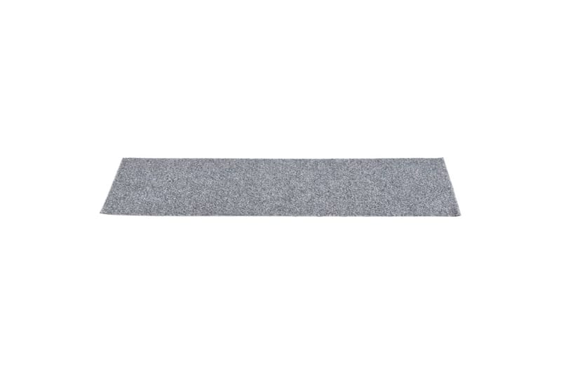 selvklæbende trappemåtter 15 stk. 76x20 cm rektangulær - Grå - Tekstiler - Tæpper - Specialmåtte - Trappetrins tæpper