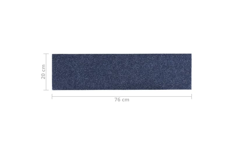 selvklæbende trappemåtter 15 stk. 76x20 cm rektangulær - Grå - Trappetrins tæpper