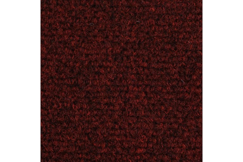 selvklæbende trappemåtter 15 stk. tuftet 56 x 20 x 4 cm rød - Rød - Trappetrins tæpper