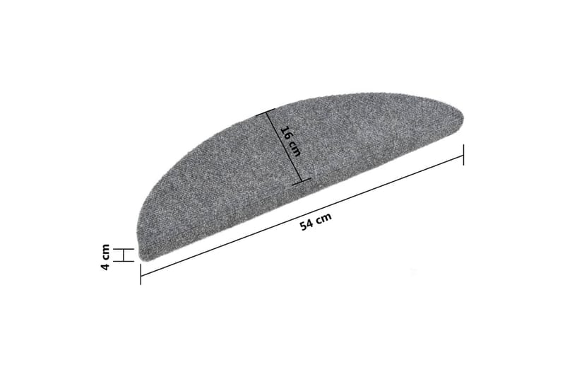 selvklæbende trappemåtter 5 stk. 54x16x4 cm tuftet lysegrå - Grå - Tekstiler - Tæpper - Specialmåtte - Trappetrins tæpper