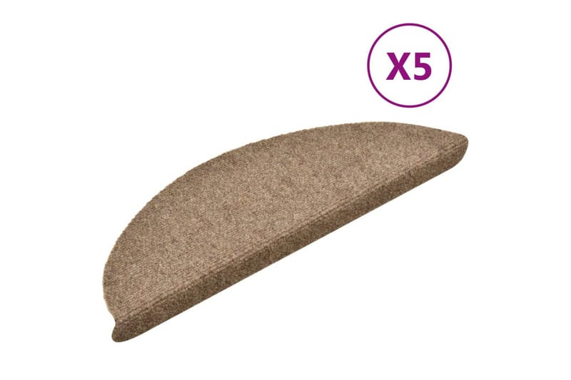 selvklæbende trappemåtter 5 stk. 56x17x3 cm tuftet - Creme - Tekstiler - Tæpper - Specialmåtte - Trappetrins tæpper