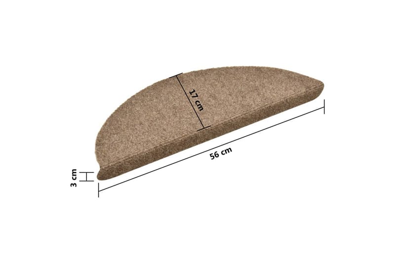 selvklæbende trappemåtter 5 stk. 56x17x3 cm tuftet - Creme - Tekstiler - Tæpper - Specialmåtte - Trappetrins tæpper
