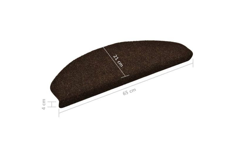 selvklæbende trappemåtter 5 stk. 65x21x4 cm tuftet brun - Brun - Tekstiler - Tæpper - Specialmåtte - Trappetrins tæpper