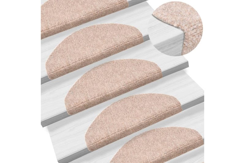selvklæbende trappemåtter 5 stk. 65x21x4 cm tuftet brun - Brun - Tekstiler - Tæpper - Specialmåtte - Trappetrins tæpper
