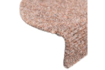 selvklæbende trappemåtter 5 stk. 65x21x4 cm tuftet brun - Brun - Tekstiler - Tæpper - Specialmåtte - Trappetrins tæpper