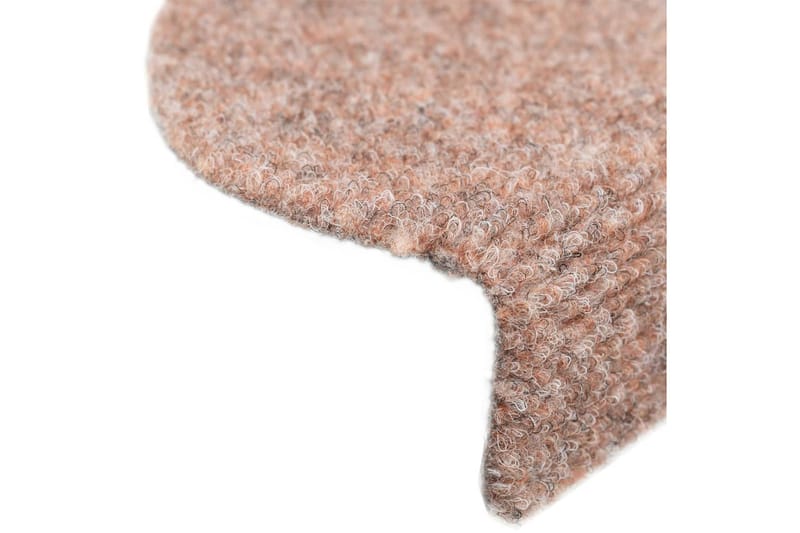 selvklæbende trappemåtter 5 stk. 65x21x4 cm tuftet brun - Brun - Tekstiler - Tæpper - Specialmåtte - Trappetrins tæpper