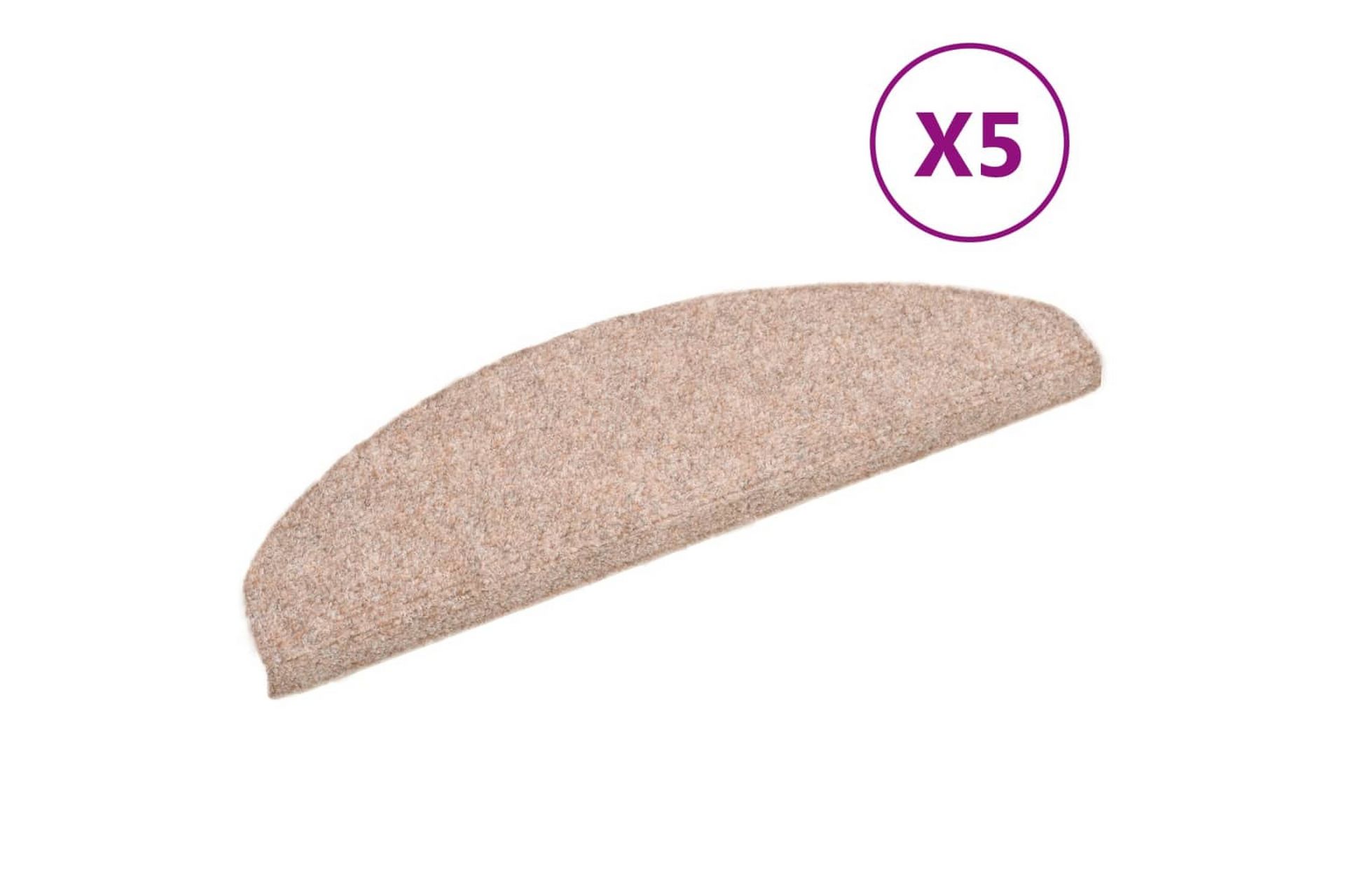 selvklæbende trappemåtter 5 stk. 65x21x4 cm tuftet brun - Brun - Tekstiler - Tæpper - Specialmåtte - Trappetrins tæpper