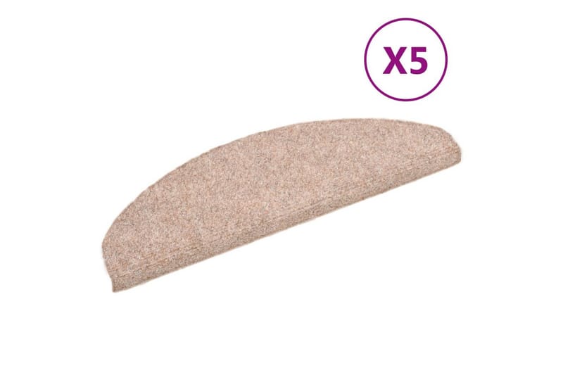 selvklæbende trappemåtter 5 stk. 65x21x4 cm tuftet brun - Brun - Tekstiler - Tæpper - Specialmåtte - Trappetrins tæpper