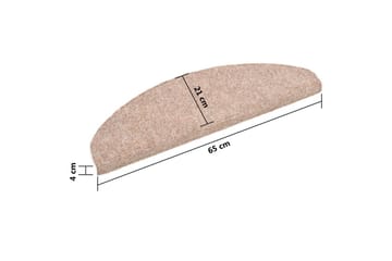 selvklæbende trappemåtter 5 stk. 65x21x4 cm tuftet brun - Brun - Tekstiler - Tæpper - Specialmåtte - Trappetrins tæpper