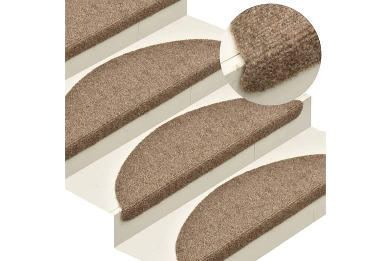 selvklæbende trappemåtter 5 stk. 65x21x4 cm tuftet - Creme - Tekstiler - Tæpper - Specialmåtte - Trappetrins tæpper