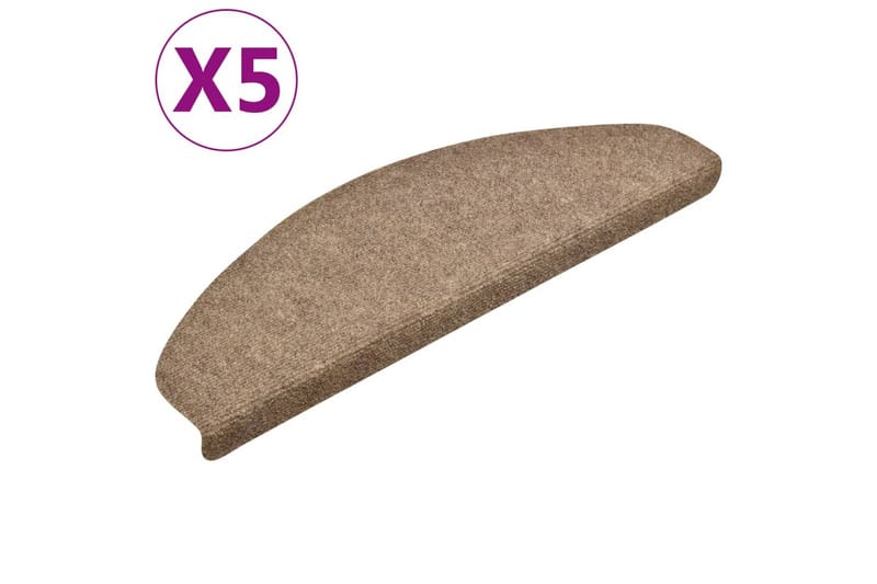 selvklæbende trappemåtter 5 stk. 65x21x4 cm tuftet - Creme - Tekstiler - Tæpper - Specialmåtte - Trappetrins tæpper