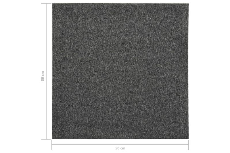 Tæppefliser 20 Stk. 5 M² 50X50 cm Antracitgrå - Antracit - Trappetrins tæpper
