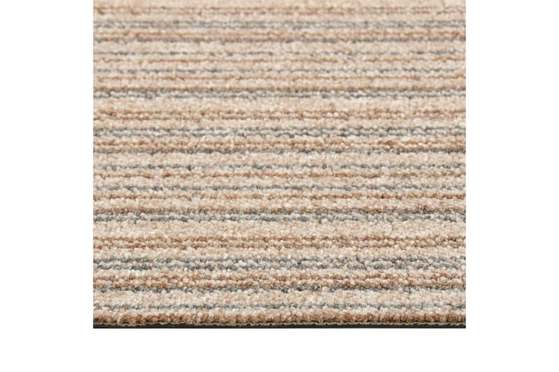 Tæppefliser 20 Stk. 5 M² 50X50 cm Stribet Beige - Beige - Tekstiler - Tæpper - Specialmåtte - Trappetrins tæpper