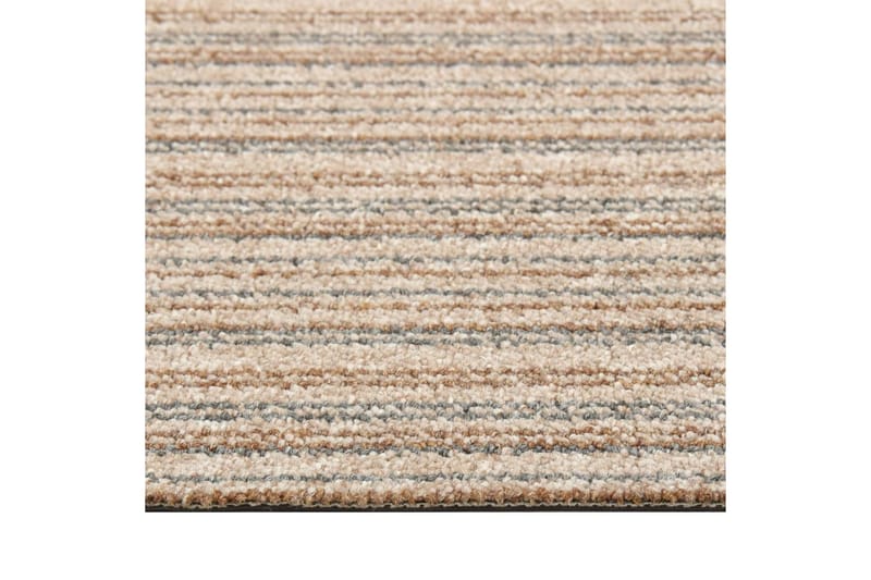 Tæppefliser 20 Stk. 5 M² 50X50 cm Stribet Beige - Beige - Trappetrins tæpper