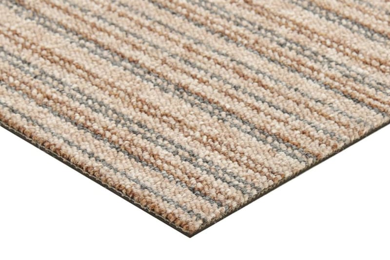 Tæppefliser 20 Stk. 5 M² 50X50 cm Stribet Beige - Beige - Tekstiler - Tæpper - Specialmåtte - Trappetrins tæpper